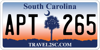 SC license plate APT265
