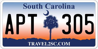 SC license plate APT305