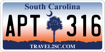 SC license plate APT316