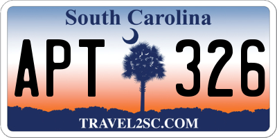 SC license plate APT326