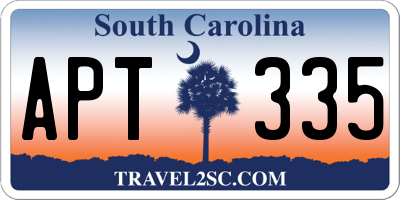 SC license plate APT335