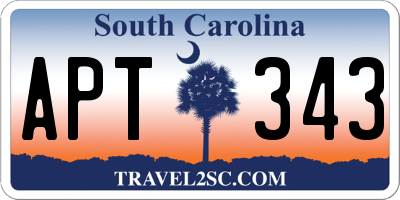 SC license plate APT343
