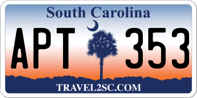 SC license plate APT353