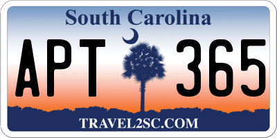 SC license plate APT365