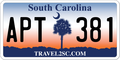 SC license plate APT381