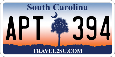 SC license plate APT394