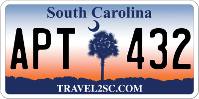 SC license plate APT432