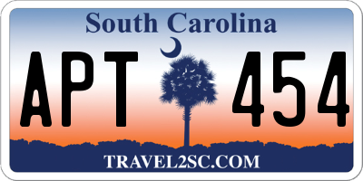 SC license plate APT454