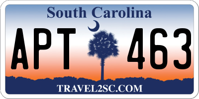 SC license plate APT463