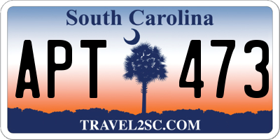SC license plate APT473