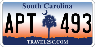 SC license plate APT493