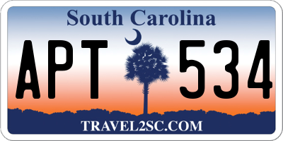 SC license plate APT534