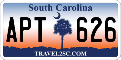 SC license plate APT626