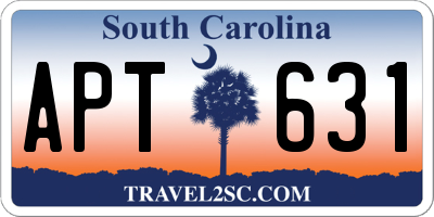 SC license plate APT631