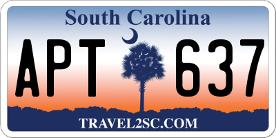 SC license plate APT637