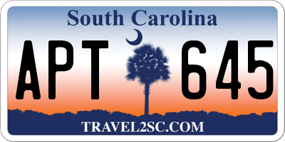 SC license plate APT645