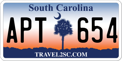 SC license plate APT654