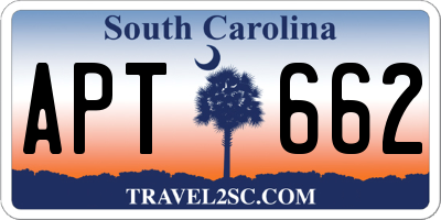 SC license plate APT662