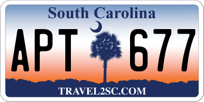 SC license plate APT677