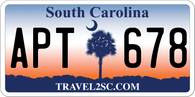 SC license plate APT678