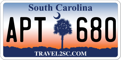 SC license plate APT680
