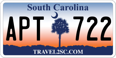 SC license plate APT722