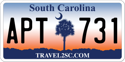SC license plate APT731