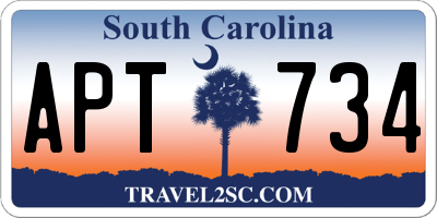 SC license plate APT734