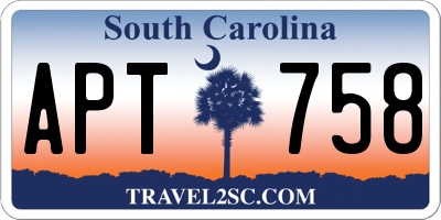 SC license plate APT758