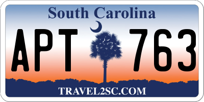 SC license plate APT763