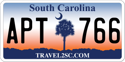 SC license plate APT766
