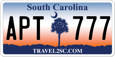 SC license plate APT777