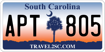 SC license plate APT805
