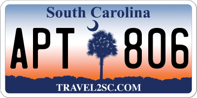 SC license plate APT806