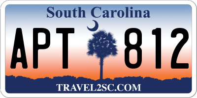 SC license plate APT812