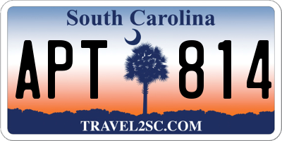 SC license plate APT814