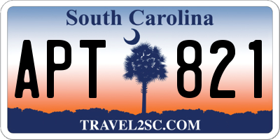 SC license plate APT821