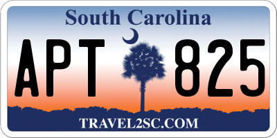 SC license plate APT825