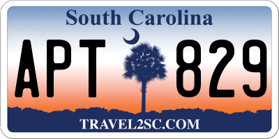SC license plate APT829