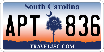 SC license plate APT836