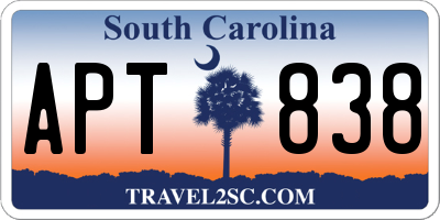 SC license plate APT838