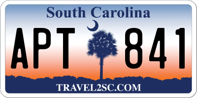 SC license plate APT841