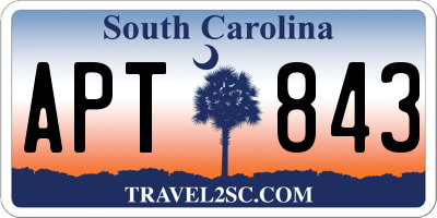 SC license plate APT843