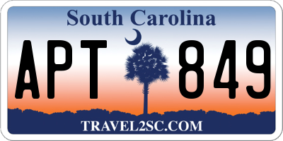 SC license plate APT849