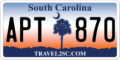 SC license plate APT870