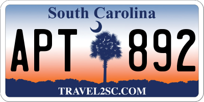 SC license plate APT892