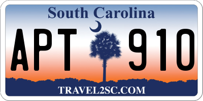 SC license plate APT910