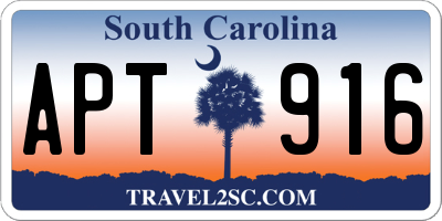 SC license plate APT916