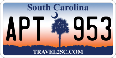 SC license plate APT953
