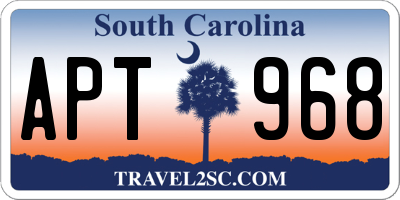 SC license plate APT968